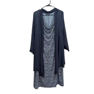 CONNECTED APPAREL Women Size 24W Plus Navy BluePullover Cardigan Dress /Stretchy